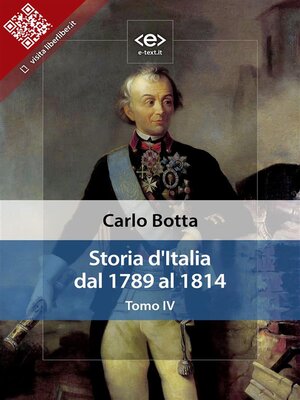 cover image of Storia d'Italia dal 1789 al 1814. Tomo IV